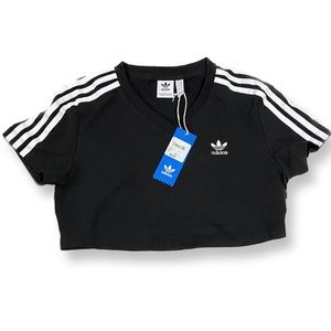 Adidas Cropped Tee, Black, Small